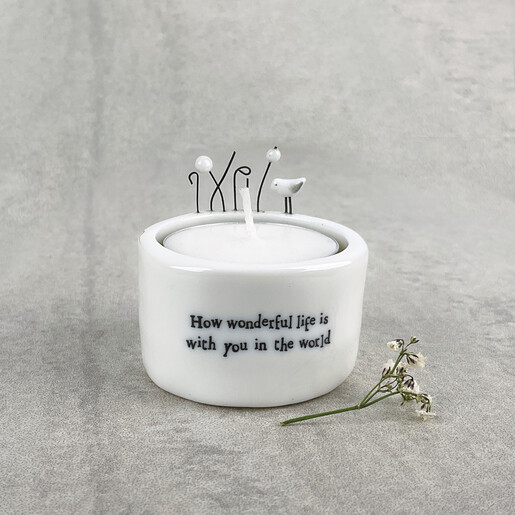 ceramic tealight holder in white