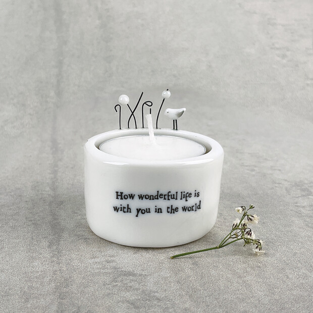 East of India How Wonderful is Life Tealight Holder