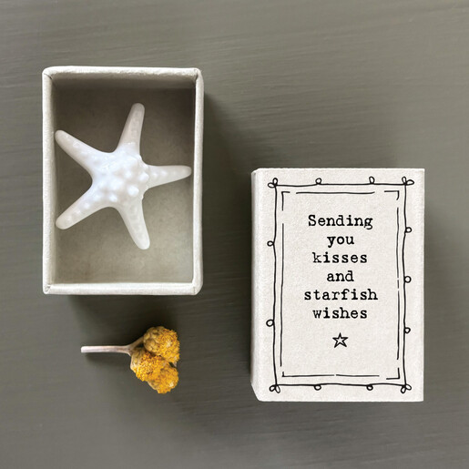 white starfish token made of ceramic