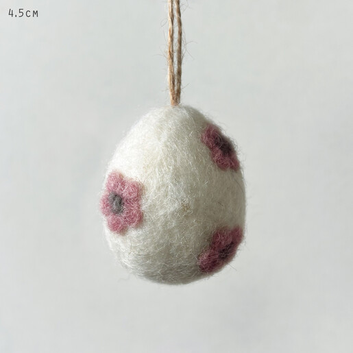 felt hanging decoration with pink floral design