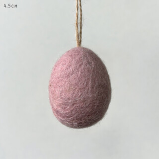 East of India Felt Hanging Pink Egg Decoration