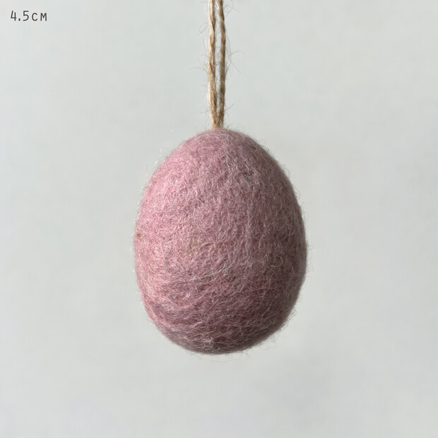 East of India Felt Hanging Pink Egg Decoration
