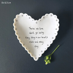 East of India Those We Love Scalloped Edge Heart Trinket Dish