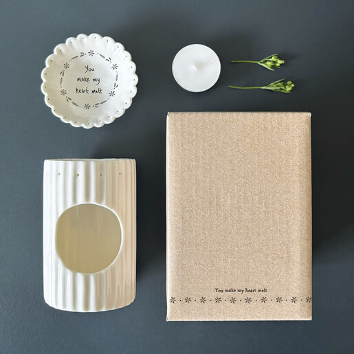 ceramic wax melt burner in white