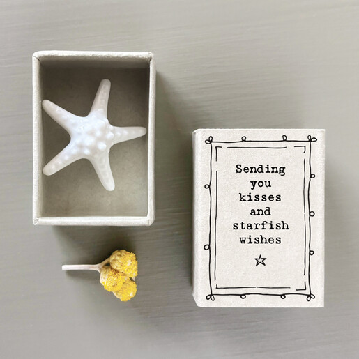 white starfish token made of ceramic