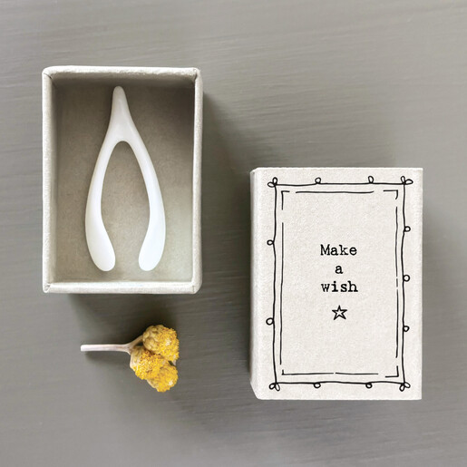 ceramic wishbone token in white
