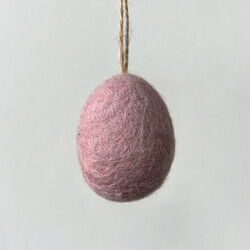 East of India Felt Hanging Pink Egg Decoration
