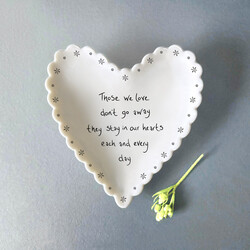 East of India Those We Love Scalloped Edge Heart Trinket Dish