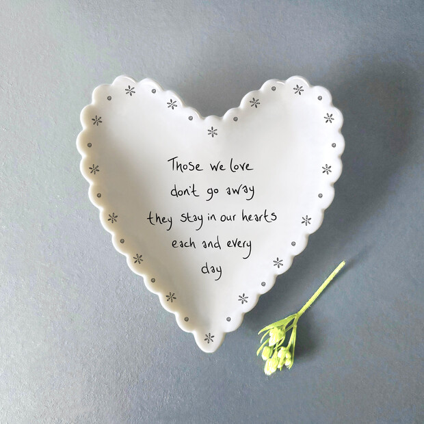 East of India Those We Love Scalloped Edge Heart Trinket Dish