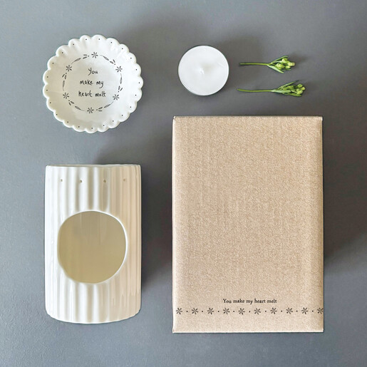 ceramic wax melt burner in white