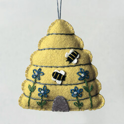 East of India Felt Hanging Beehive Decoration