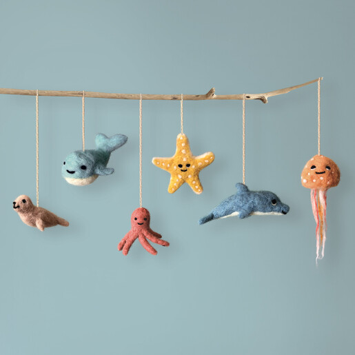 yellow starfish felt hanging decoration