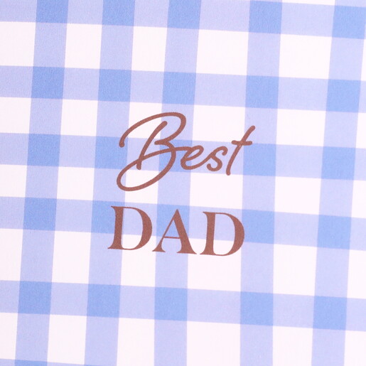 blue and white greetings card for dad