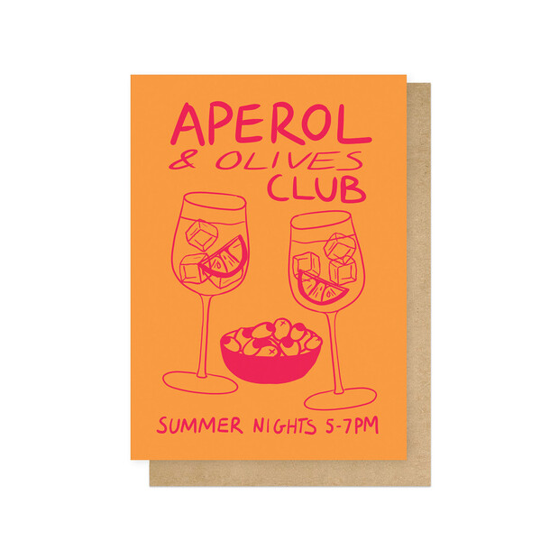 East End Prints Aperol & Olives Club Greetings Card
