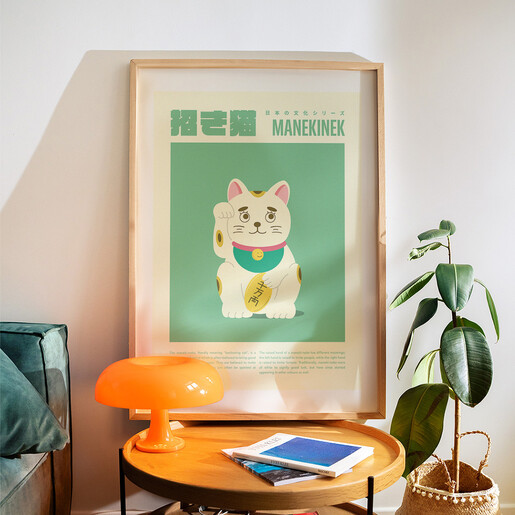 East End Prints Lucky Cat A3 Print 