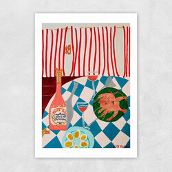 East End Prints Shrimp And Champagne A3 Print