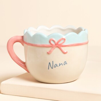 'Nana' Cream Bow Ceramic Mug