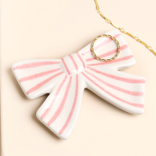 coquette bow ceramic dish