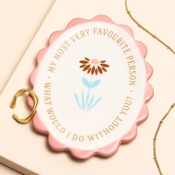 Pink Scallop Most Favourite Person Ceramic Trinket Dish