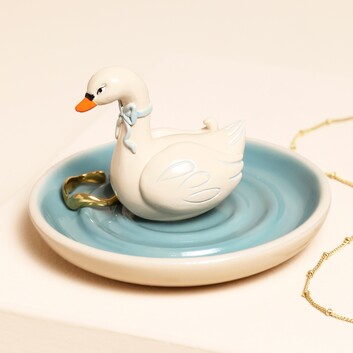 Swan Ceramic Ring Holder 