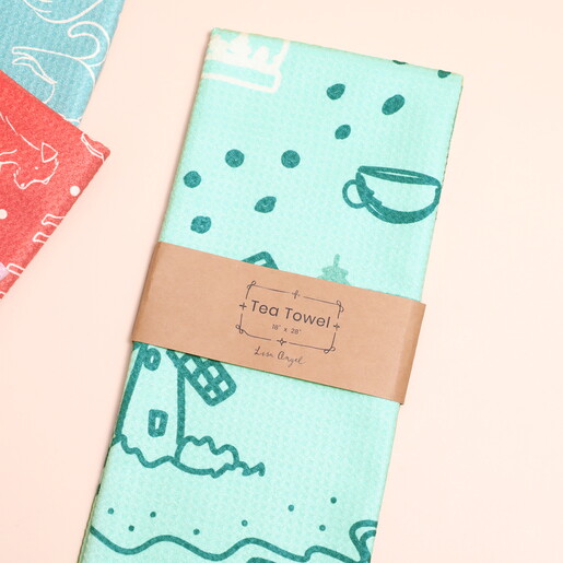 green tea towel inspired by Norfolk