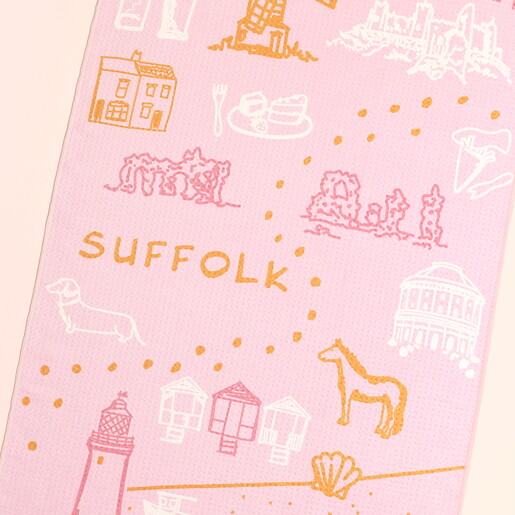 Suffolk Pink Tea towel