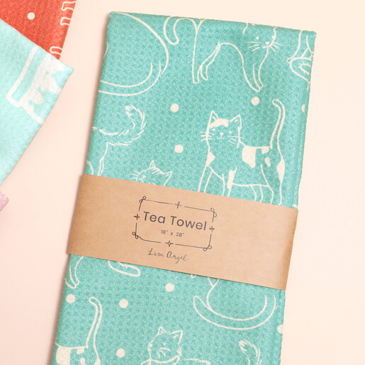 microfibre tea towel in turquoise