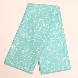 Cat Print Tea Towel