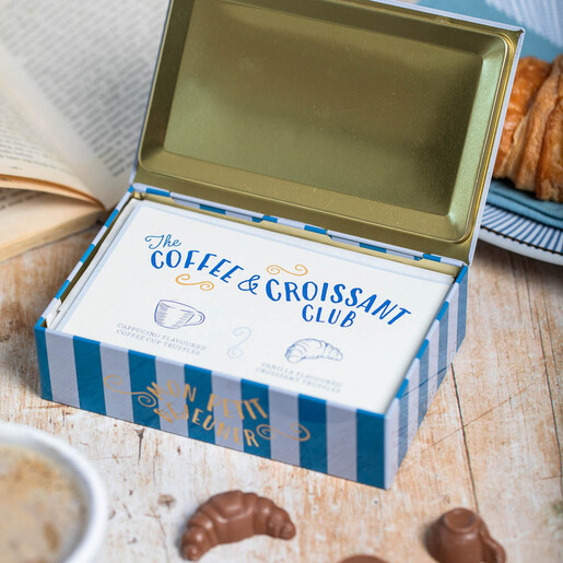 The Chocolate Gift Company Coffee & Croissant Club Truffle Tin