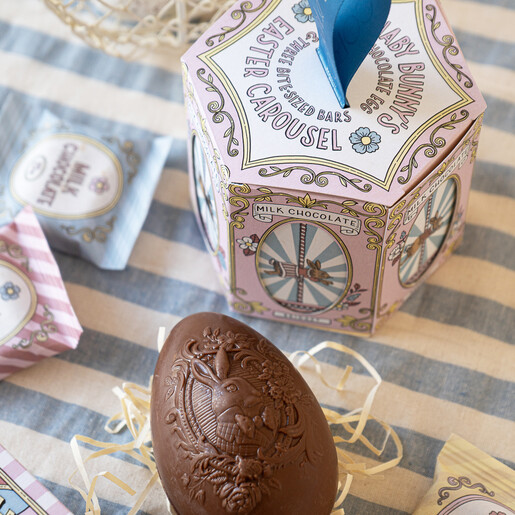 easter egg against white and blue table cloth