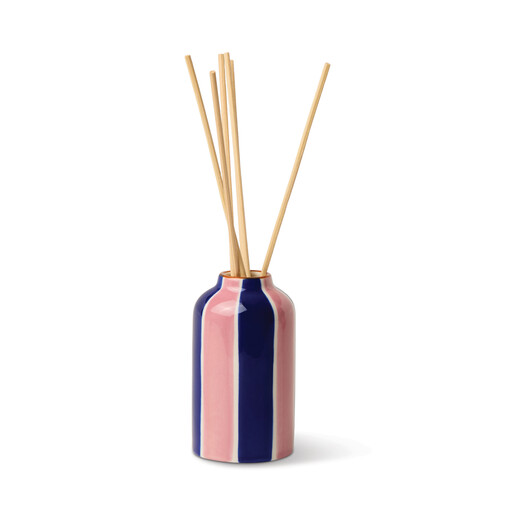 Pink and Blue Ceramic Vase with Natural Reeds and a Warming Fragrance