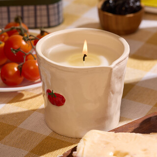 Paddywax Bistro Tomato Embossed Ceramic Candle
