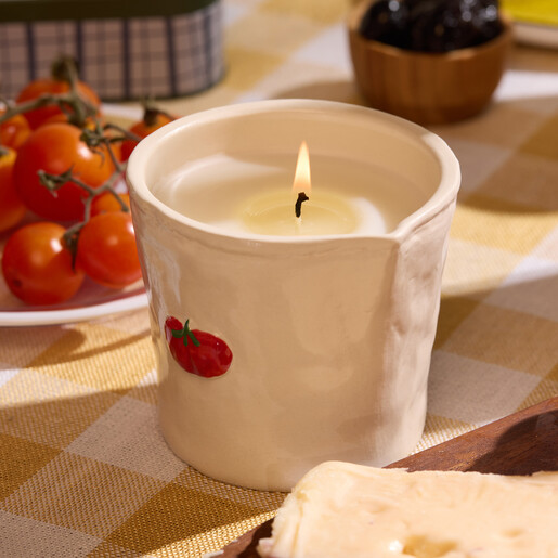 soy wax candle in reusable ceramic pot
