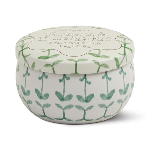 Paddywax Verbena & Lemon Grass Tulip Tin Candle 