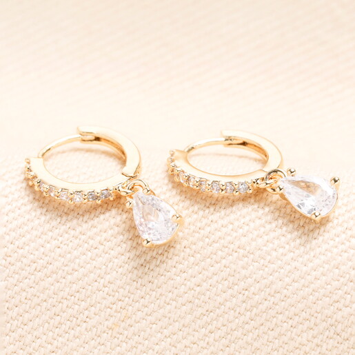 april birthstone huggie hoop earrings