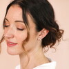 Enamel White Bow Stud Earrings in Gold