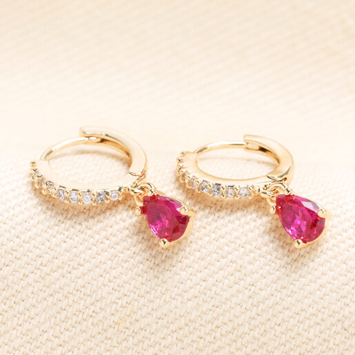 july birthstone huggie hoop earrings