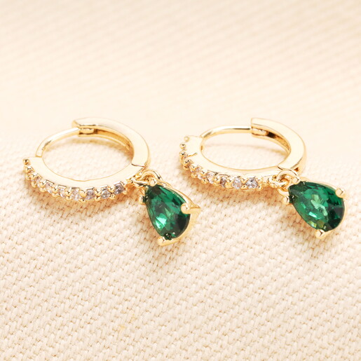 may birthstone huggie hoop earrings
