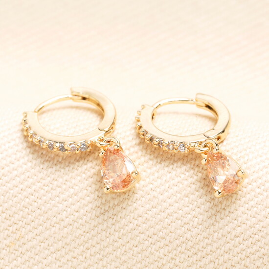 November Birthstone Huggie Hoop Earrings in Gold