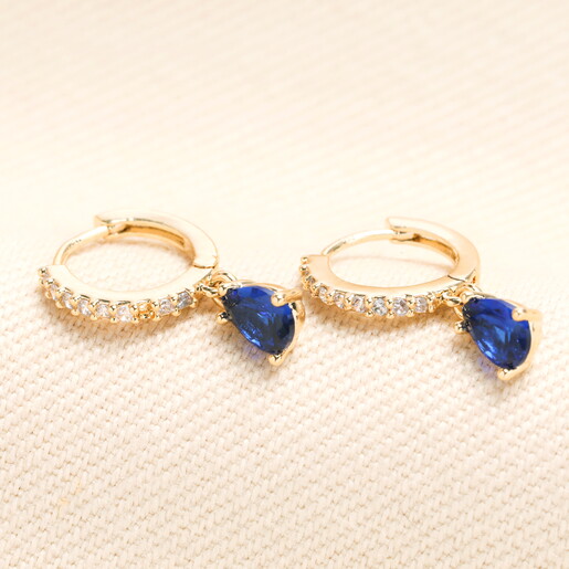 september birthstone huggie hoop earrings