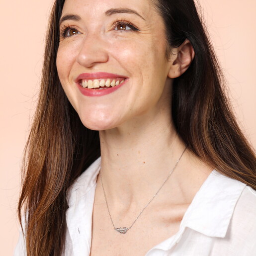 Stainless Steel Feather Pendant Necklace in Silver