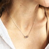 Stainless Steel Interlocking Hearts Pendant Necklace in Silver