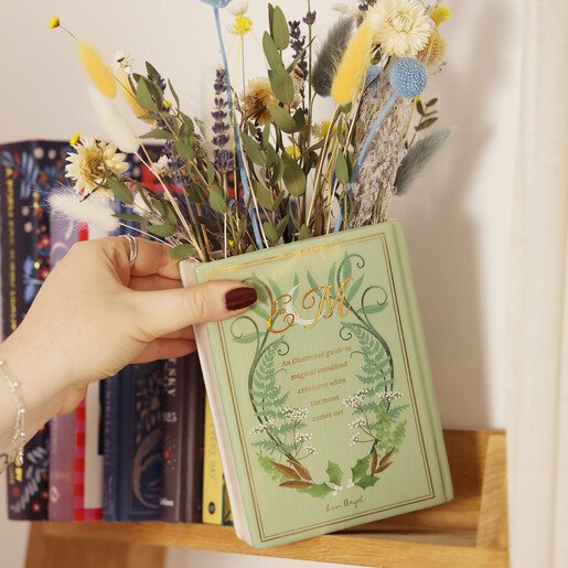 woodland book vase in green