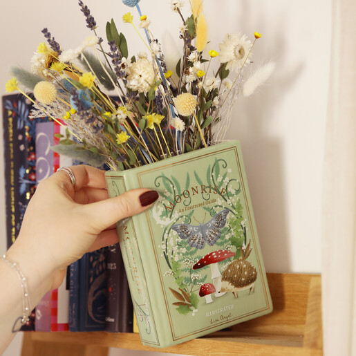 green personalised book vase