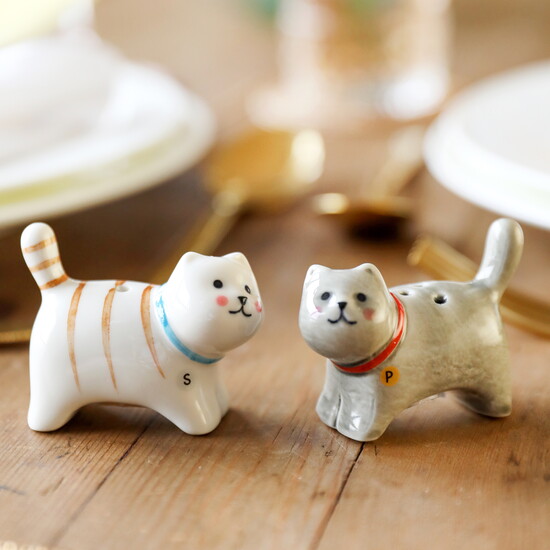 Ceramic Cat Salt and Pepper Shakers