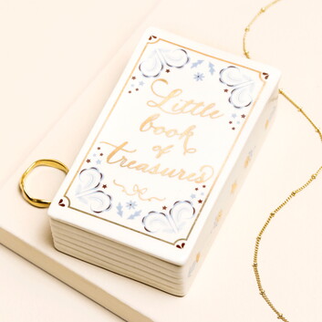  Ceramic 'Little Book of Treasures' Trinket Pot