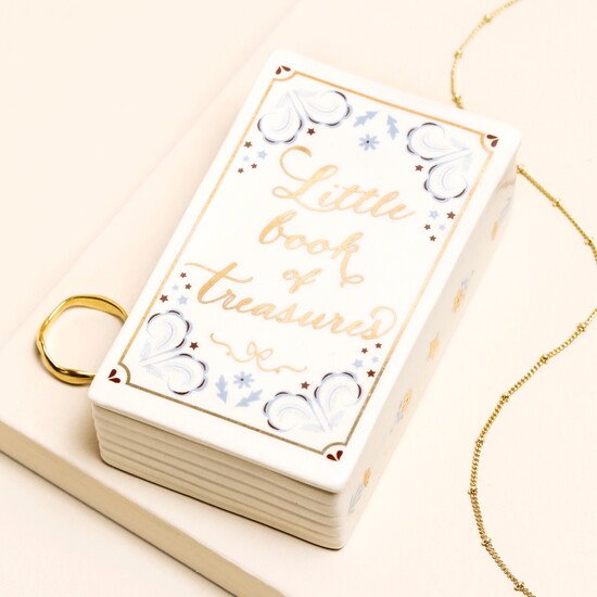  Ceramic 'Little Book of Treasures' Trinket Pot