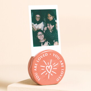 Coral Ceramic 'You Are Loved' Photo Holder