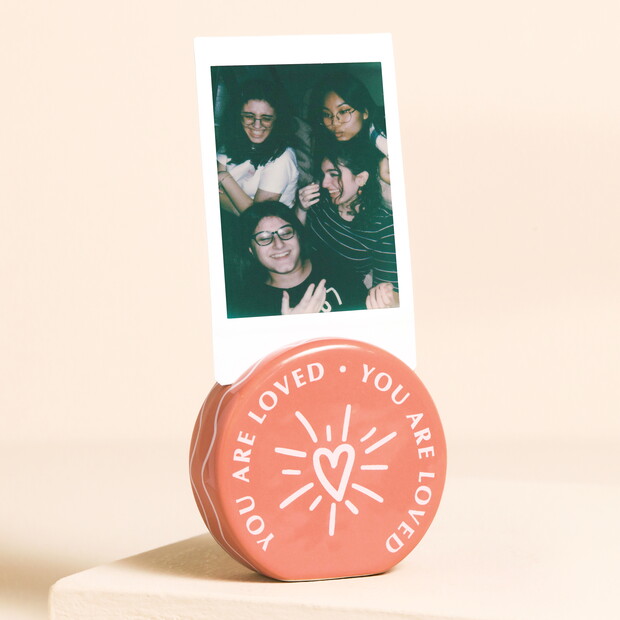 Coral Ceramic 'You Are Loved' Photo Holder