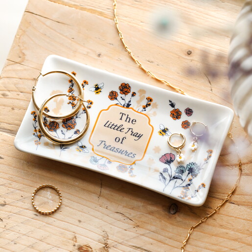 ceramic trinket dish with floral design